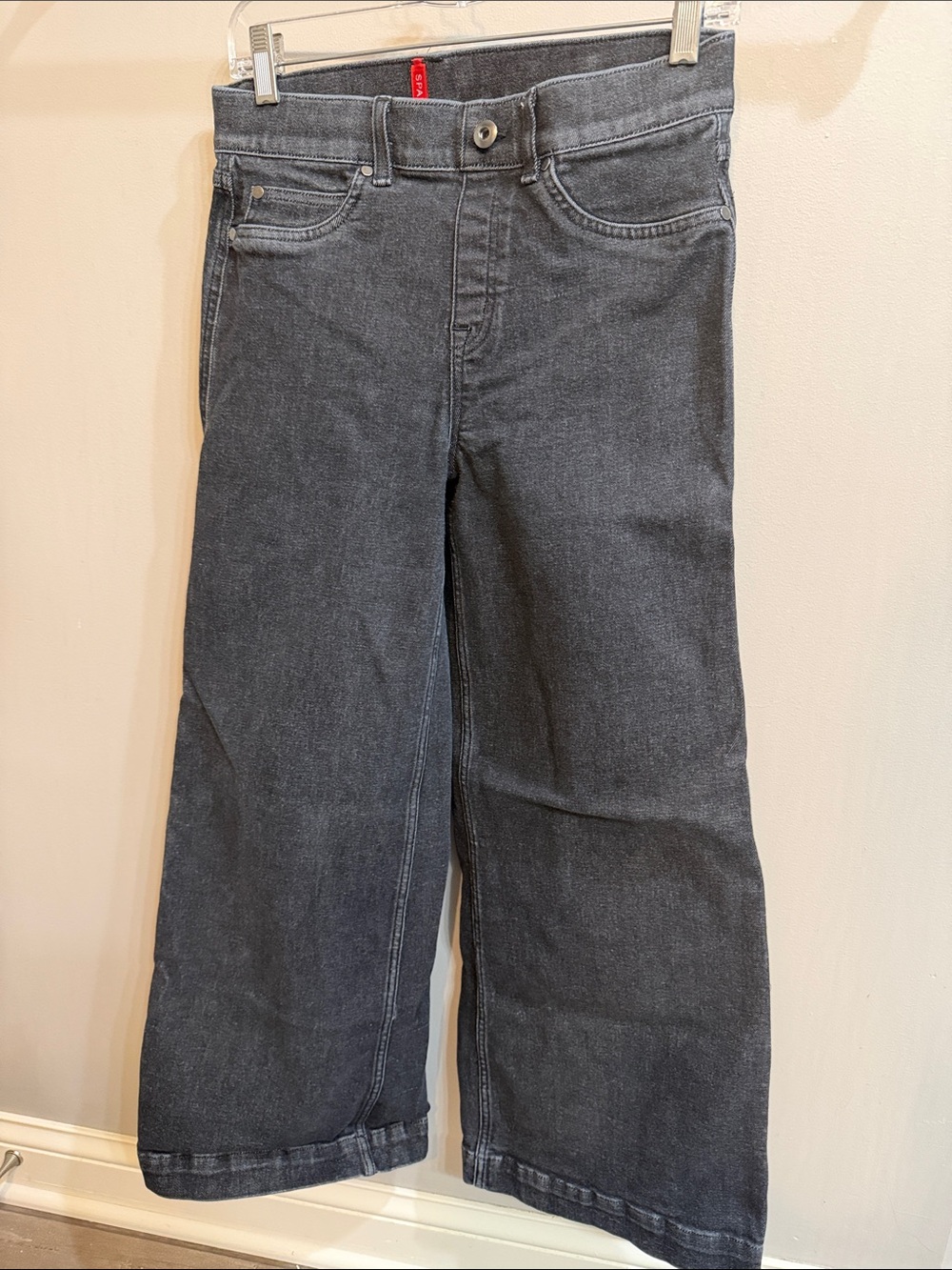 SPANX Wide Leg Jeans in Charcoal